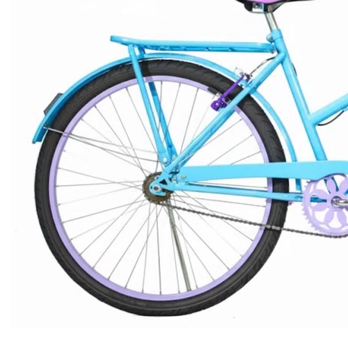 Bicicleta 26 Feminina Azul Claro Poti Aro Alumínio Lilás