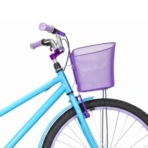 Bicicleta 26 Feminina Azul Claro Poti Aro Alumínio Lilás