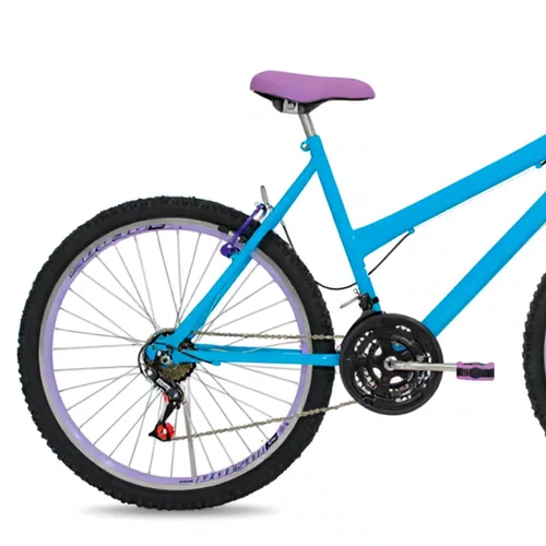 Bicicleta 26 Feminina Azul Claro Urbana Aro Aero Lilás