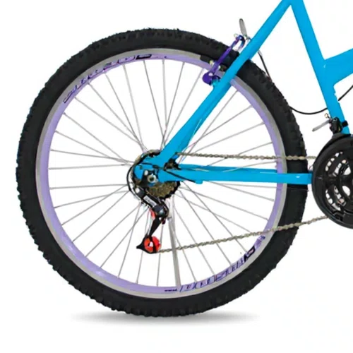Bicicleta 26 Feminina Azul Claro Urbana Aro Aero Lilás