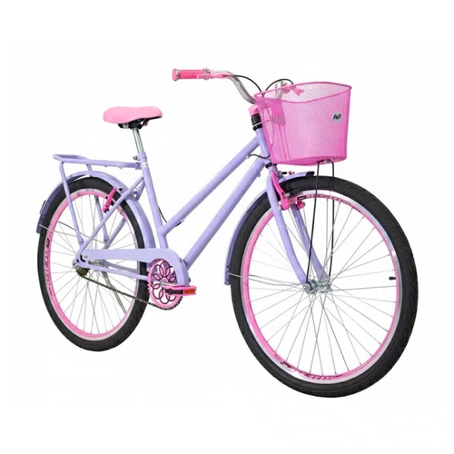 Bicicleta 26 Feminina Lilás Poti Aro Aero Rosa