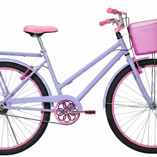 Bicicleta 26 Feminina Lilás Poti Aro Alumínio Rosa