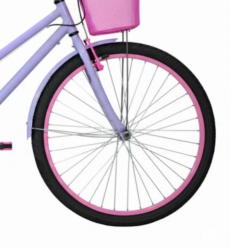 Bicicleta 26 Feminina Lilás Poti Aro Alumínio Rosa