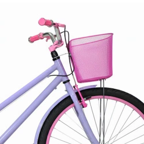 Bicicleta 26 Feminina Lilás Poti Aro Alumínio Rosa
