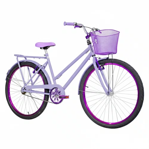 Bicicleta 26 Feminina Lilás Poti Aro Alumínio Violeta