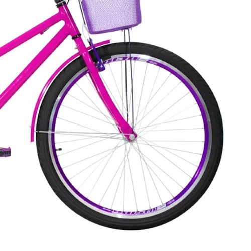 Bicicleta 26 Feminina Pink Poti Aro Aero Violeta