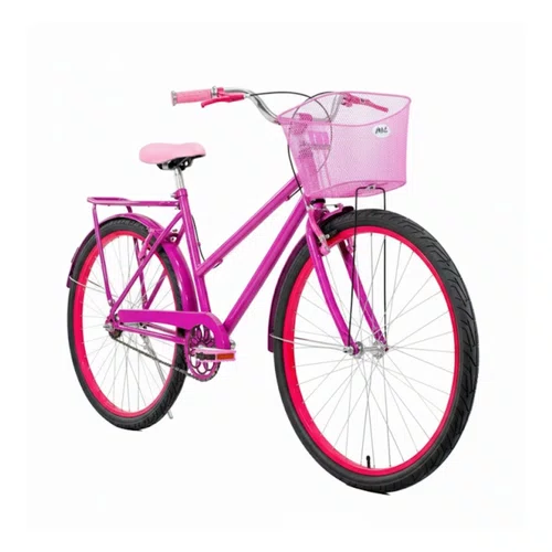 Bicicleta 26 Feminina Pink Poti Aro Alumínio Pink