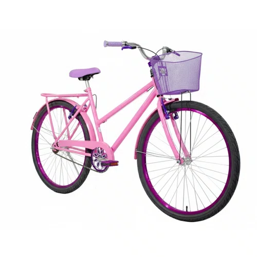 Bicicleta 26 Feminina Rosa Poti Aro Alumínio Violeta