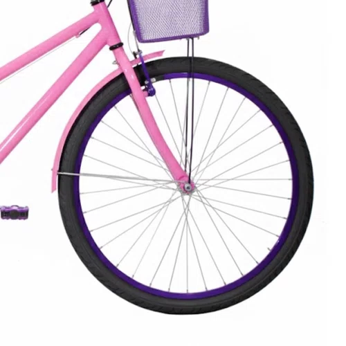 Bicicleta 26 Feminina Rosa Poti Aro Alumínio Violeta