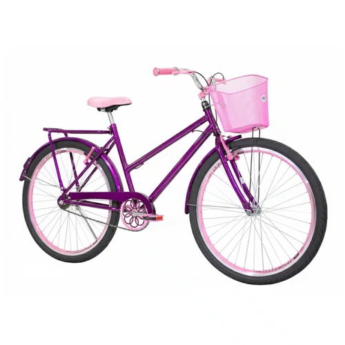 Bicicleta 26 Feminina Violeta Poti Aro Aero Rosa