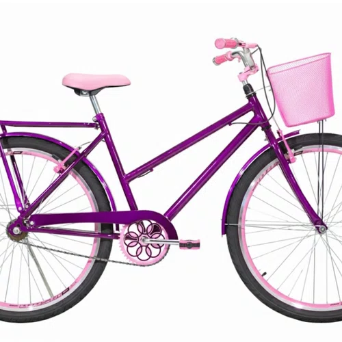Bicicleta 26 Feminina Violeta Poti Aro Aero Rosa