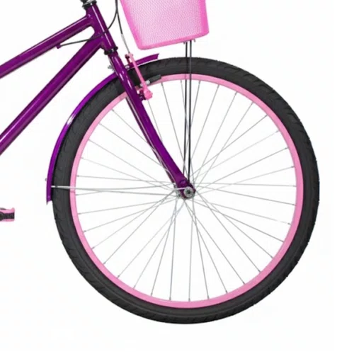 Bicicleta 26 Feminina Violeta Poti Aro Alumínio Rosa