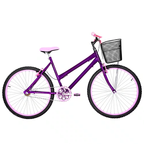 Bicicleta 26 Feminina Violeta Urbana Aro Alumínio Rosa
