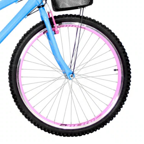 Bicicleta 26 Feminina Azul Claro Urbana Aro Aero Rosa 18 Marchas