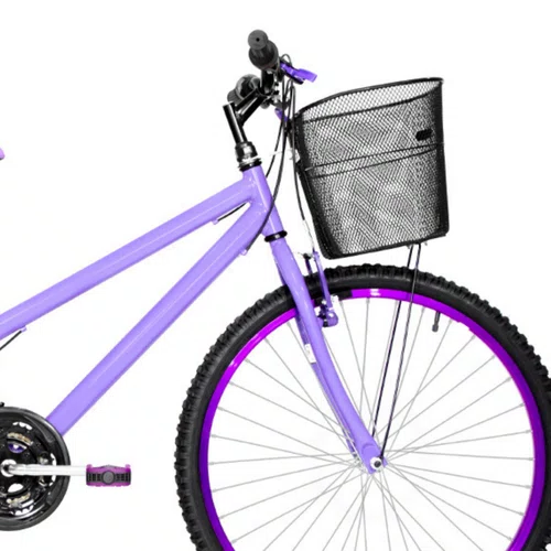 Bicicleta 26 Feminina Lilas Urbana Aro Alumínio Violeta 18 Marchas