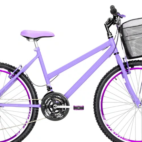 Bicicleta 26 Feminina Lilás Urbana Aro Aero Violeta 18 Marchas