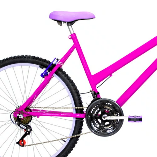 Bicicleta 26 Feminina Pink Urbana Aro Alumínio Lilás 18 Marchas