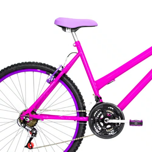 Bicicleta 26 Feminina Pink Urbana Aro Alumínio Violeta 18 Marchas