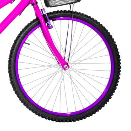 Bicicleta 26 Feminina Pink Urbana Aro Alumínio Violeta 18 Marchas