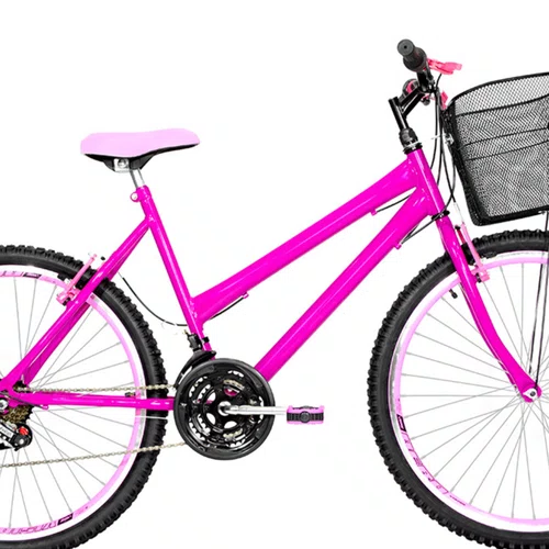 Bicicleta 26 Feminina Pink Urbana Aro Aero Rosa 18 Marchas