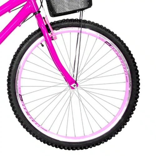 Bicicleta 26 Feminina Pink Urbana Aro Aero Rosa 18 Marchas