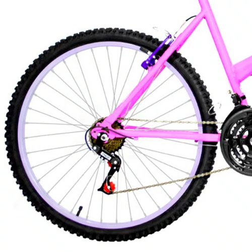 Bicicleta 26 Feminina Rosa Urbana Aro Alumínio Lilás 18 Marchas