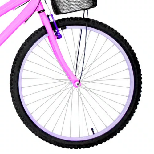 Bicicleta 26 Feminina Rosa Urbana Aro Alumínio Lilás 18 Marchas