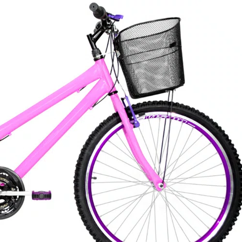 Bicicleta 26 Feminina Rosa Urbana Aro Aero Violeta 18 Marchas