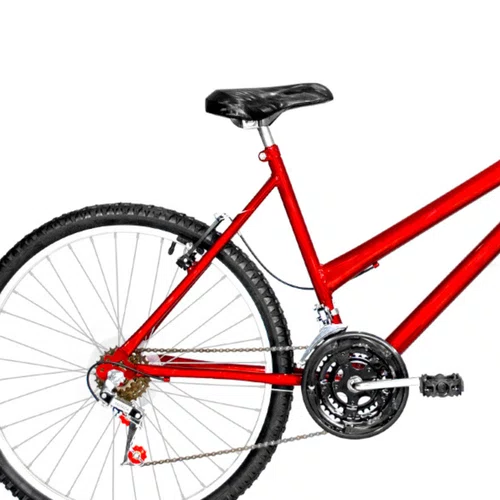 Bicicleta 26 Feminina Vermelha Urbana Aro Alumínio 18 Marchas