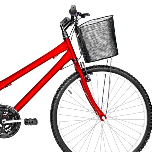 Bicicleta 26 Feminina Vermelha Urbana Aro Alumínio 18 Marchas