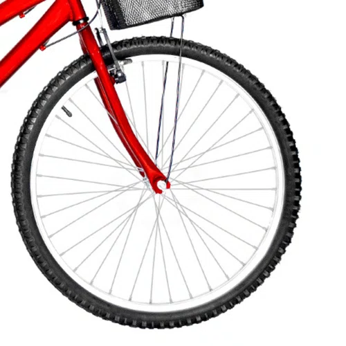 Bicicleta 26 Feminina Vermelha Urbana Aro Alumínio 18 Marchas