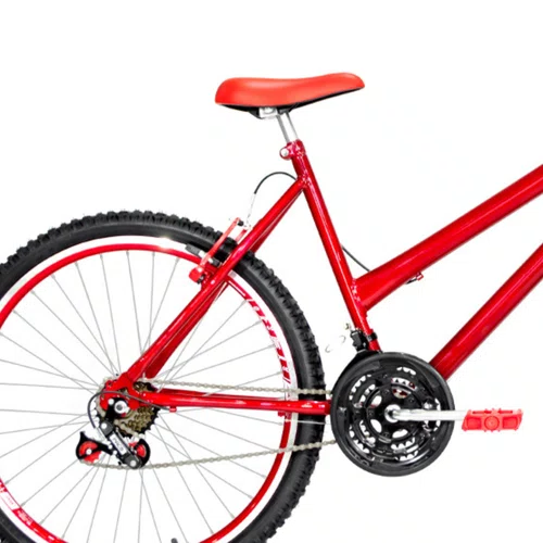 Bicicleta 26 Feminina Vermelha Urbana Aro Aero Vermelha 18 marchas
