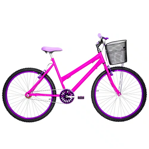 Bicicleta 26 Pink Urbana Aro Alumínio Violeta