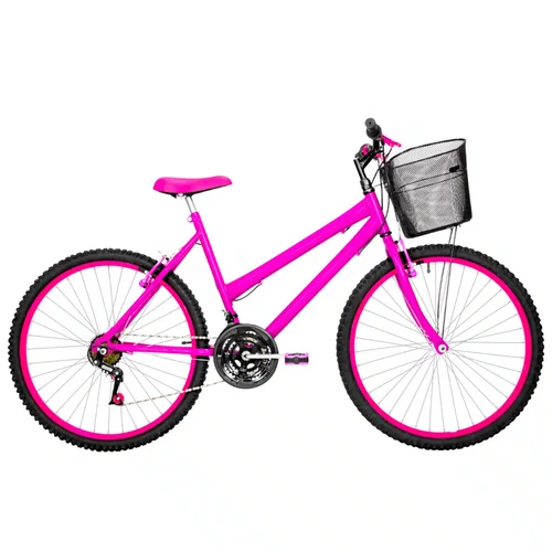 Bicicleta 26 Pink Urbana Rebaixada Aro Aluminio Pink 18 Marchas