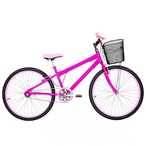 Bicicleta 26 Pink Urbana Rebaixada Aro Aluminio Rosa