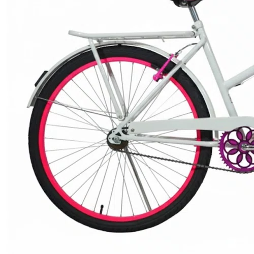Bicicleta 26 Feminina Branca Poti Aro Alumínio Pink