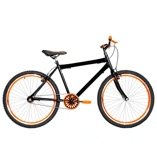 Bicicleta 26 Preta Urbana Aro Aero Laranja