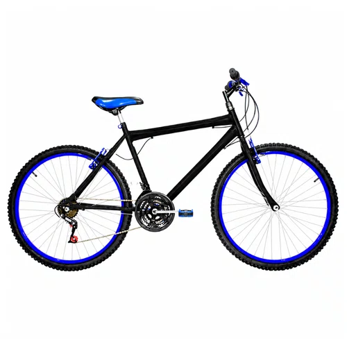 Bicicleta 26 Preta Urbana Aro Alumínio Azul 18 Marchas