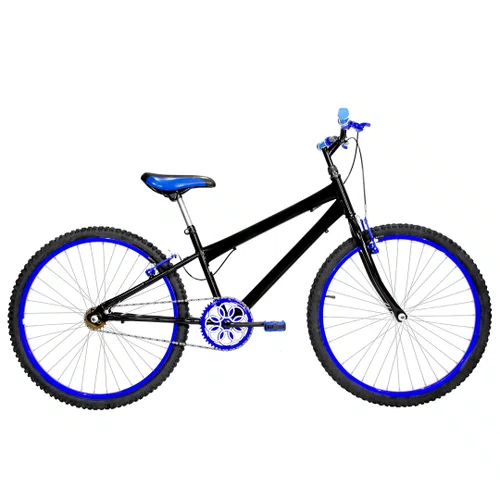 Bicicleta 26 Preta Urbana Aro Alumínio Azul