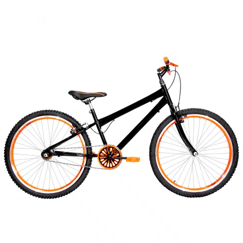 Bicicleta 26 Preta Urbana Rebaixada Aro Aero Laranja