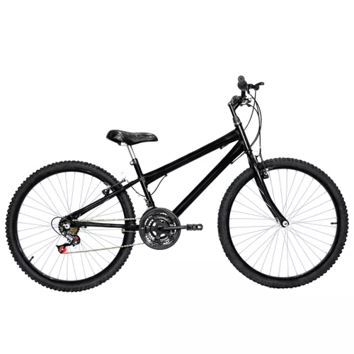 Bicicleta 26 Preta Urbana Rebaixada Aro Aluminio Preto 18 Marchas