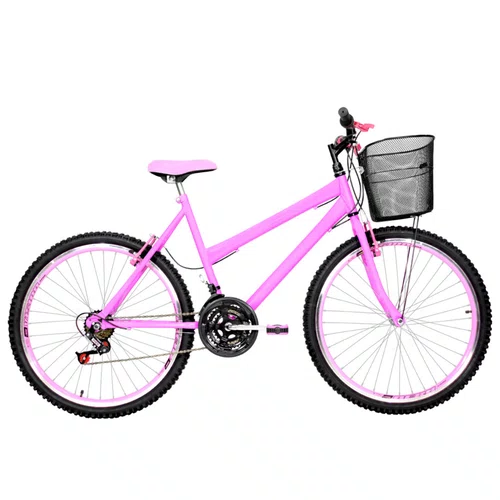 Bicicleta 26 Rosa Urbana Aro Aero Rosa 18 Marchas