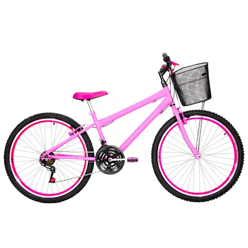 Bicicleta 26 Rosa Urbana Rebaixada Aro Aero Pink 18 Marchas