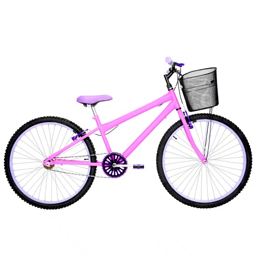 Bicicleta 26 Rosa Urbana Rebaixada Aro Aluminio Lilas