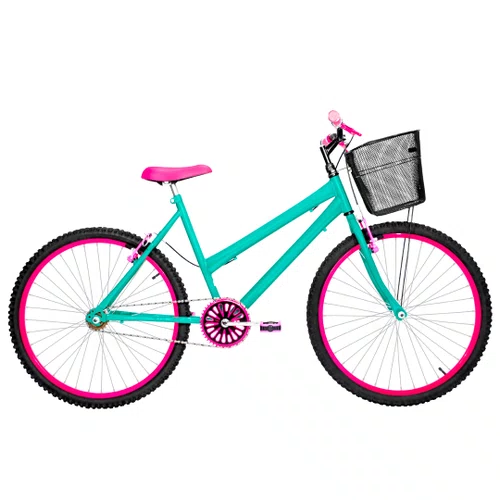 Bicicleta 26 Verde Água Urbana Aro Alumínio Pink