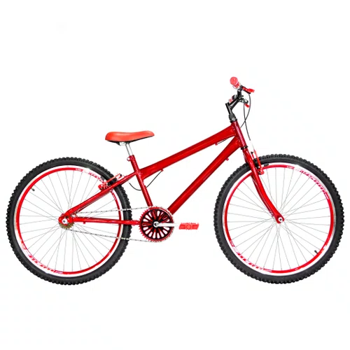 Bicicleta 26 Vermelha Urbana Rebaixada Aro Aero Vermelho