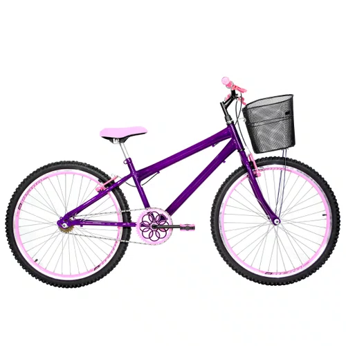 Bicicleta 26 Violeta Urbana Rebaixada Aro Aero Rosa