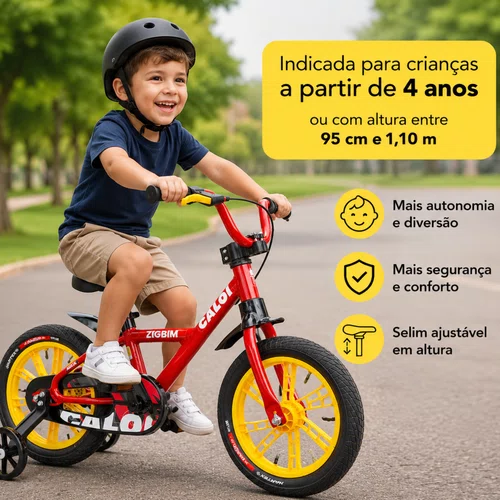 Bicicleta Aro 14 Zigbim Nathor | Infantil | Com Rodinhas