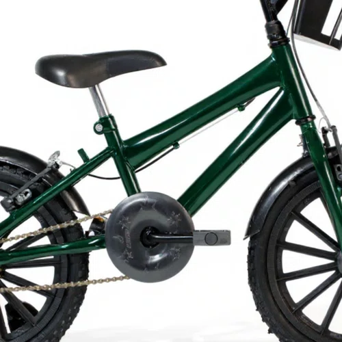 Bicicleta 16 Masculina Verde Escuro Infantil Rodas Nylon Preta
