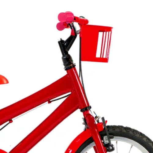 Bicicleta 16 Feminina Vermelha Infantil Aro Alumínio